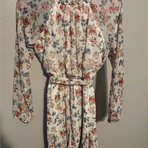 Trixxi Floral Ruffle Dress with Red and Blue Accents Juniors size Small EUC